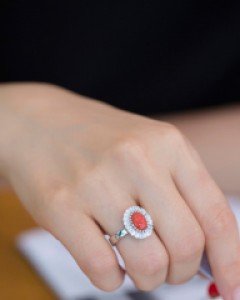 [나스첸카] red coral hathaway ring _ 산호 반지